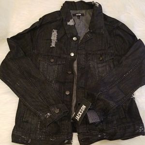 distressed black jacket